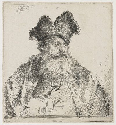 Old Man with a Divided Fur Cap by Rembrandt van Rijn